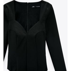 🔥ZARA Sweetheart Neckline Bodysuit